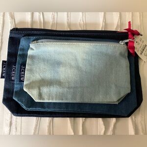 J. CREW Denim makeup bags ( 3 )